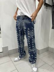 Jeans multi strappi