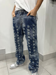 Jeans multi strappi