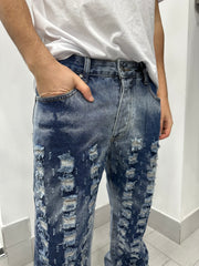 Jeans multi strappi